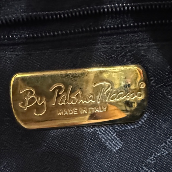 Paloma Picasso Black Suede Leather Crossbody with Gold Detail - Picture 2 of 6